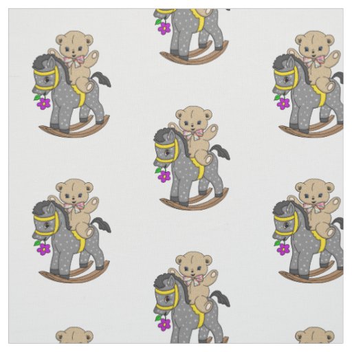 Teddy Bear and Rocking Horse Fabric