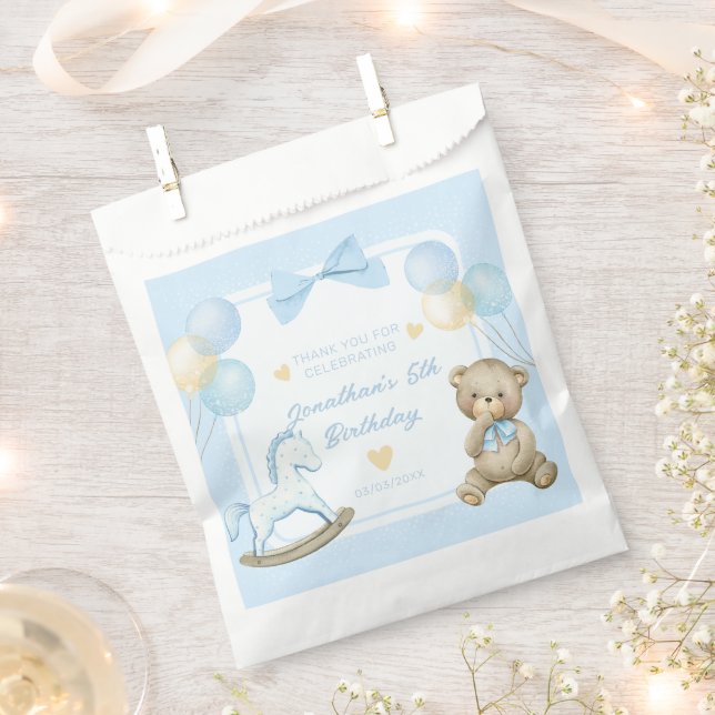 Teddy Bear And Rocking Horse Favor Bag (Clipped)