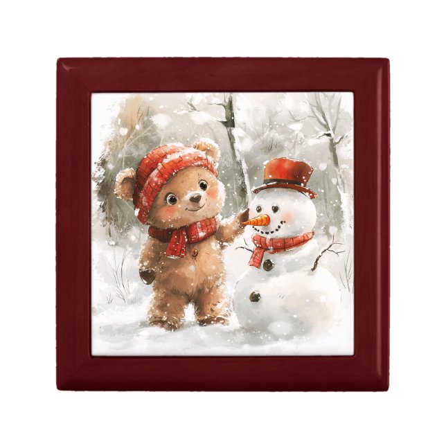 Teddy Bear and Snowman Gift Box (Front)