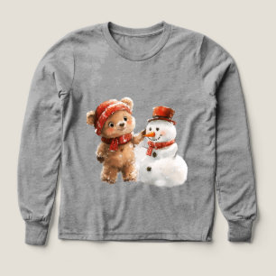 Teddy Bear and Snowman Tri-Blend Shirts