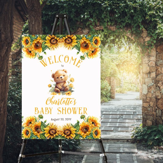 Teddy Bear and Sunflowers Baby Shower Foam Board (Creator Uploaded)