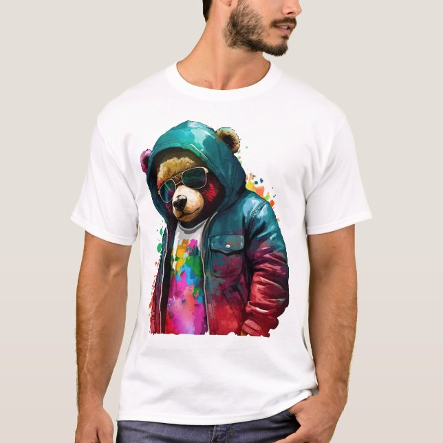 Teddy Bear and the rapper style T-Shirt (Front)