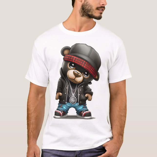 Teddy Bear and the rapper style T-Shirt (Front)