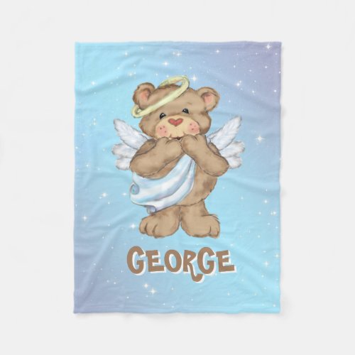 Teddy Bear Angel Fleece Blanket