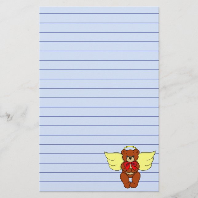 Teddy Bear Angel Stationery (Front)