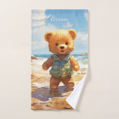 Teddy Bear Art Beach Towel for kids