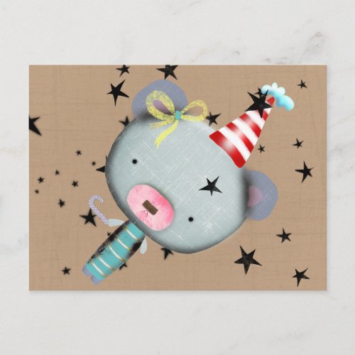 TEDDY BEAR ART POSTCARD
