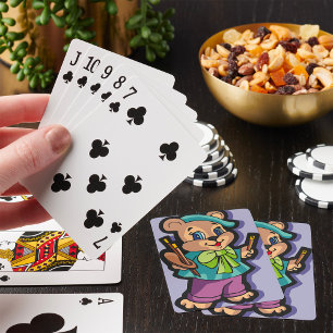 Teddy Bear Artist with Beret and Paint Brushes Poker Cards