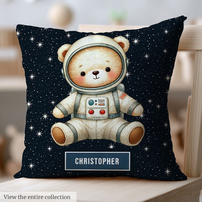 Teddy Bear Astronaut Baby Boy Pillow Space Nursery (Teddy Bear Astronaut Baby Boy Pillow Space Nursery)