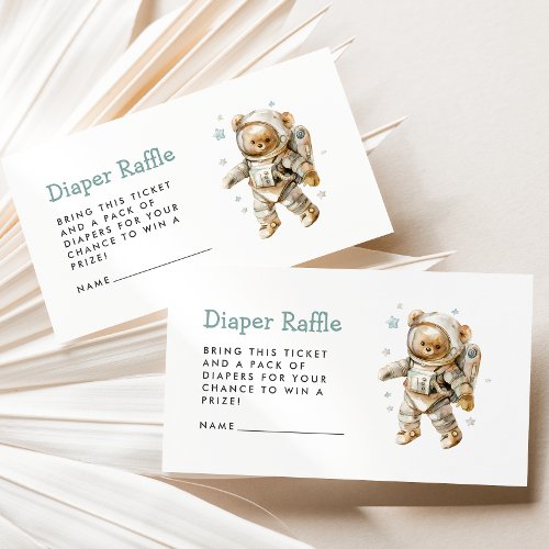 Teddy Bear Astronaut Baby Shower Diaper Raffle