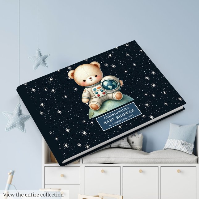 Teddy Bear Astronaut Baby Shower Guest Sign Book (Teddy Bear Astronaut Baby Shower Guest Sign Book)