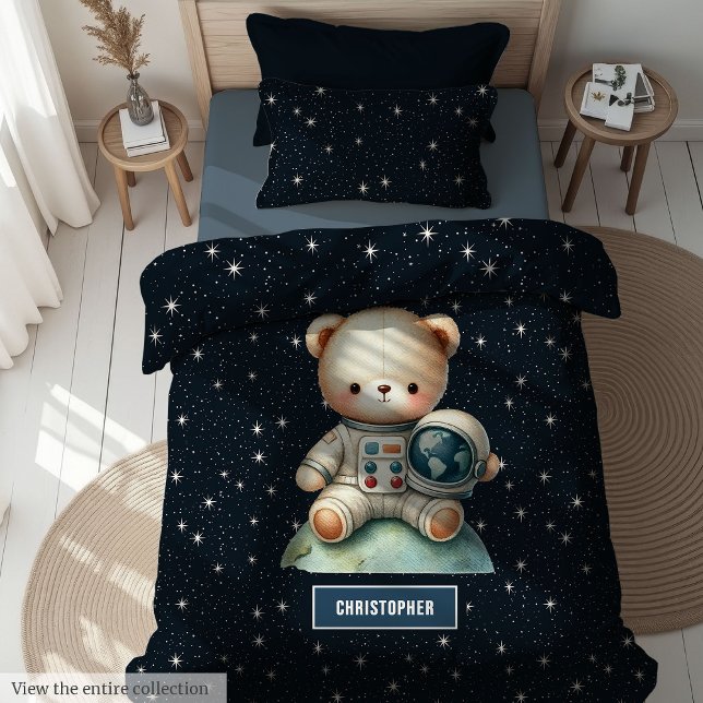 Teddy Bear Astronaut Bed Cover Baby Boy Nursery (Teddy Bear Astronaut Bed Cover Baby Boy Nursery)