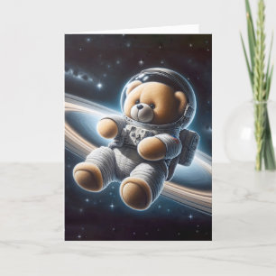 Teddy Bear Astronaut For New Baby Boy Card