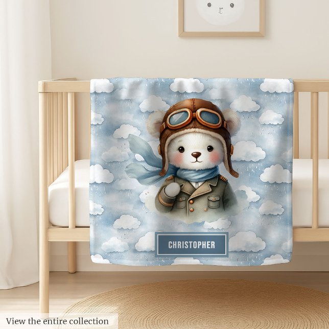 Teddy Bear Aviator Blanket for Baby Boy Present (Teddy Bear Aviator Blanket for Baby Boy Present)