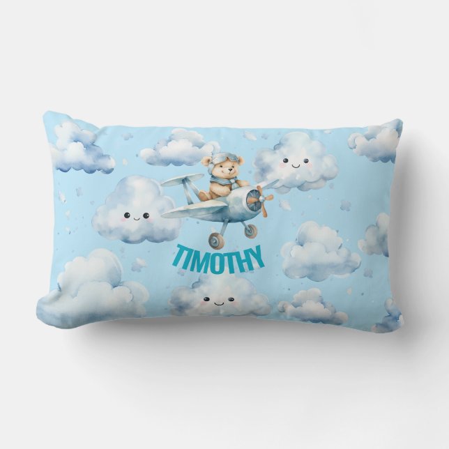 Teddy Bear Aviator  Lumbar Pillow (Front)