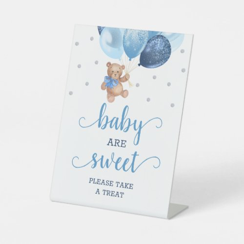 Teddy Bear Baby Are Sweet Take a Treat Baby Shower Pedestal Sign