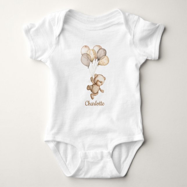 Teddy Bear Baby Bear Baby Bodysuit (Front)