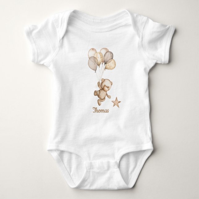Teddy Bear Baby Bear Baby Bodysuit (Front)
