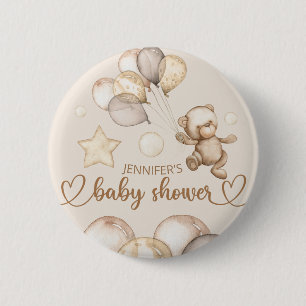 Teddy Bear Baby Bear Baby Shower Balloon  Button