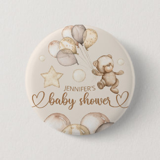 Teddy Bear Baby Bear Baby Shower Balloon Button