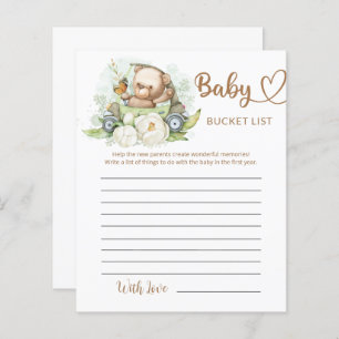 Teddy Bear Baby Bear Baby Shower Bucket List