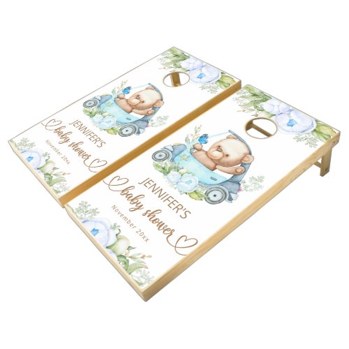 Teddy Bear Baby Bear Baby Shower Cornhole Set