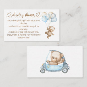 Teddy Bear Baby Bear Baby Shower Enclosure Card