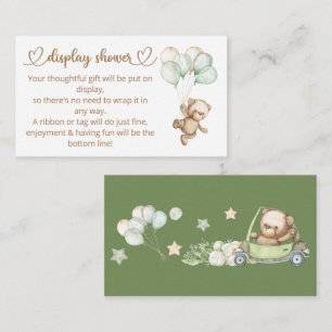 Teddy Bear Baby Bear Baby Shower Enclosure Card