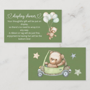 Teddy Bear Baby Bear Baby Shower Enclosure Card