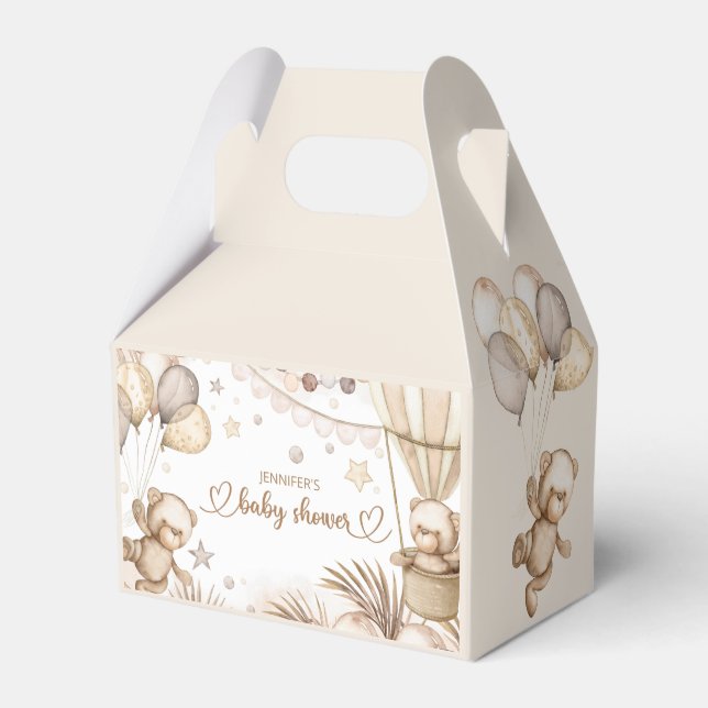 Teddy Bear Baby Bear Baby Shower Favor Box (Front Side)
