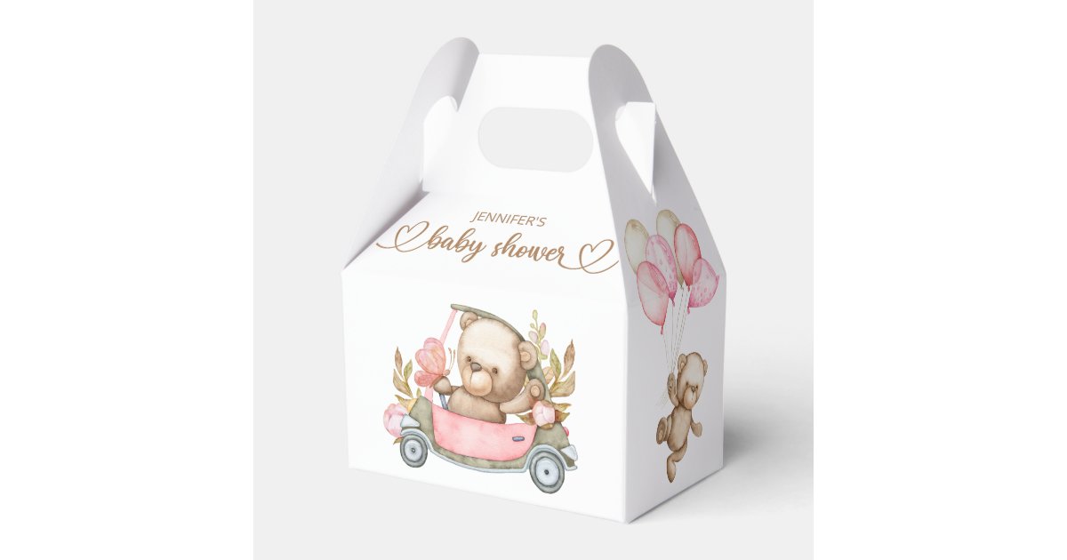 Teddy Bear Baby Bear Baby Shower Favor Box | Zazzle