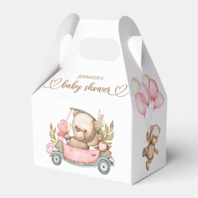 Teddy Bear Baby Bear Baby Shower Favor Box (Front Side)