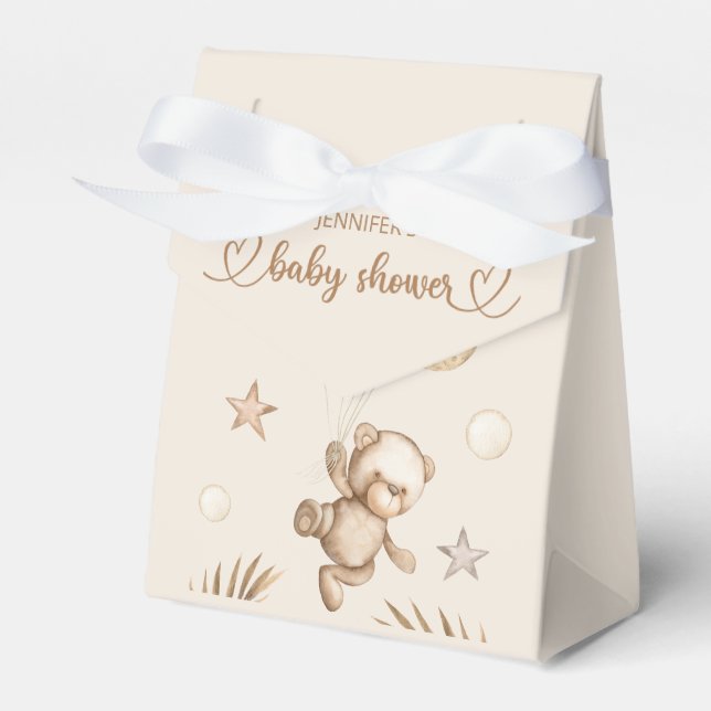 Teddy Bear Baby Bear Baby Shower Favor Box (Front Side)