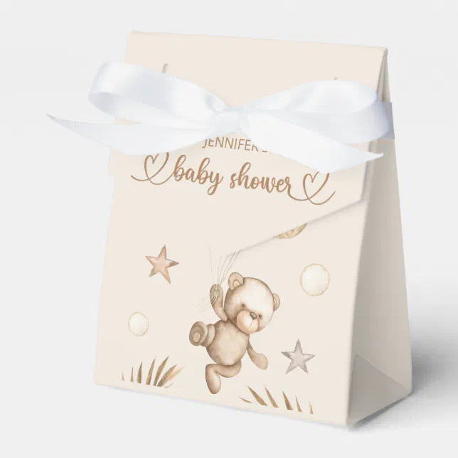 Teddy Bear Baby Bear Baby Shower Favor Box | Zazzle