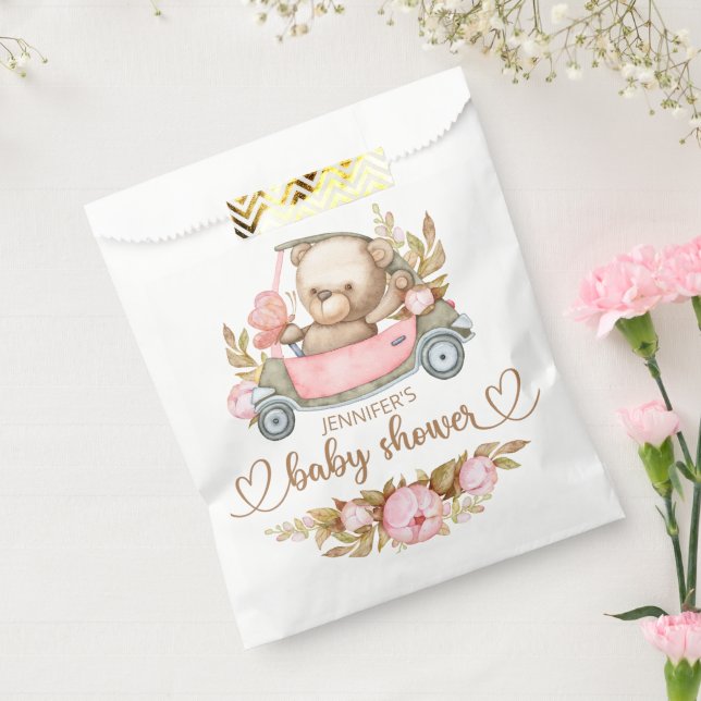 Teddy Bear Baby Bear Baby Shower Floral Favor Bag (Sealed)