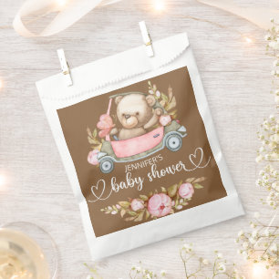 Teddy Bear Baby Bear Baby Shower Floral Favor Bag