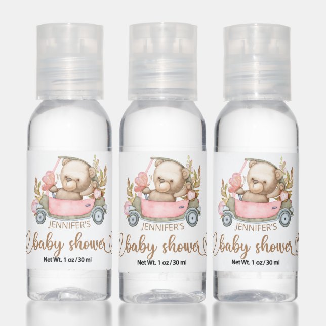 Teddy Bear Baby Bear Baby Shower Floral Hand Sanitizer (Set)