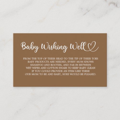 Teddy Bear Baby Bear Baby Shower Wishing Well  Enclosure Card