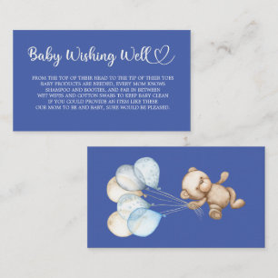 Teddy Bear, Baby Bear, Baby Shower, Wishing Well Enclosure Card