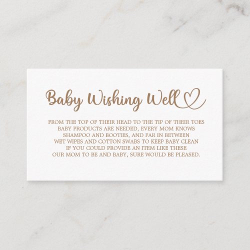 Teddy Bear Baby Bear Baby Shower Wishing Well Enclosure Card