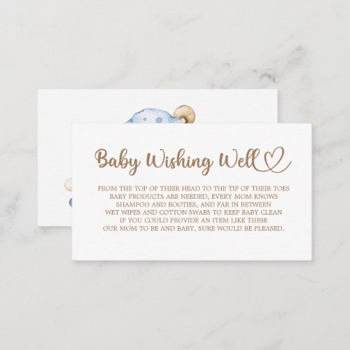 Teddy Bear Baby Bear Baby Shower Wishing Well Enclosure Card