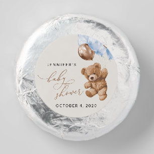 Teddy Bear, Baby Bear, Blue Balloons, Baby Shower Dipped Oreo Cookie Favors