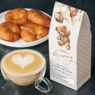 Teddy Bear, Baby Bear, Brown Balloons, Baby Shower Roasted Coffee