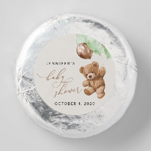 Teddy Bear, Baby Bear, Green Balloons, Baby Shower Dipped Oreo Cookie Favors