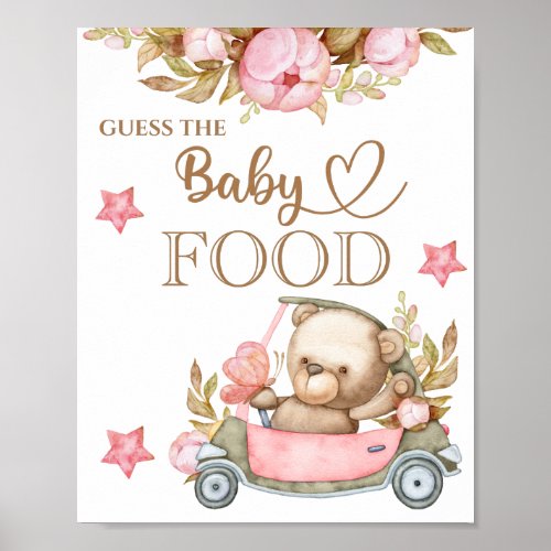 Teddy Bear Baby Bear Guess the Baby Food Poster