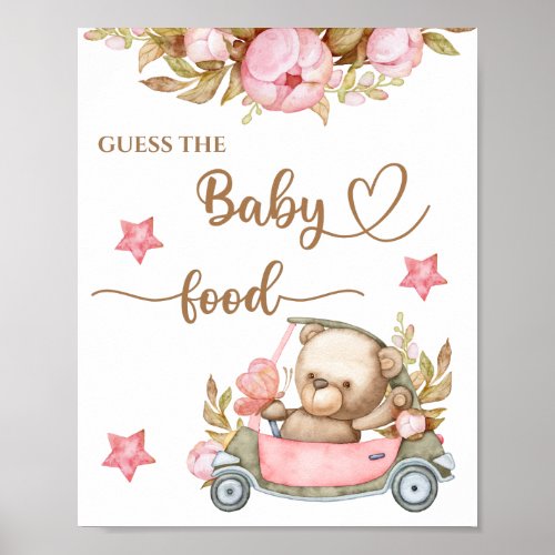 Teddy Bear Baby Bear Guess the Baby Food Poster