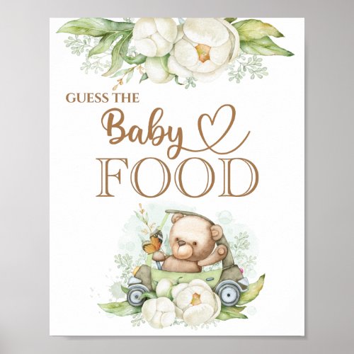 Teddy Bear Baby Bear Guess the Baby Food Poster