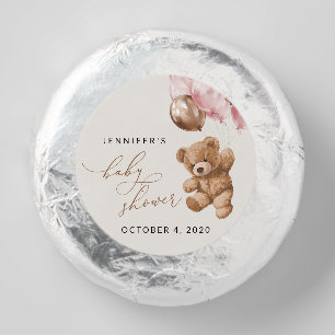 Teddy Bear, Baby Bear, Pink Balloons, Baby Shower Dipped Oreo Cookie Favors