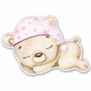 Teddy Bear Baby Bear Pink Cute Animal Sticker