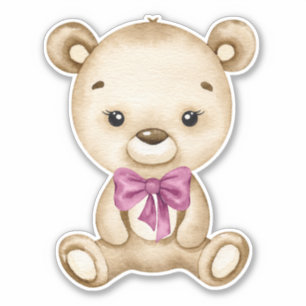 Teddy Bear Baby Bear Pink Cute Animal Sticker